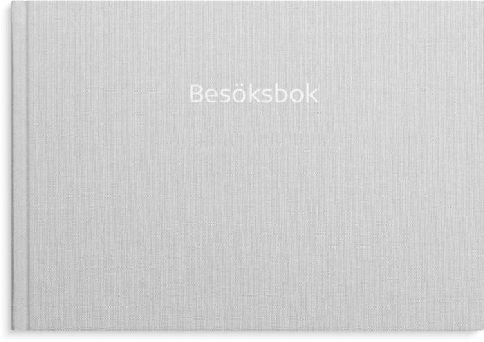 Besöksbok grå linnetextil 