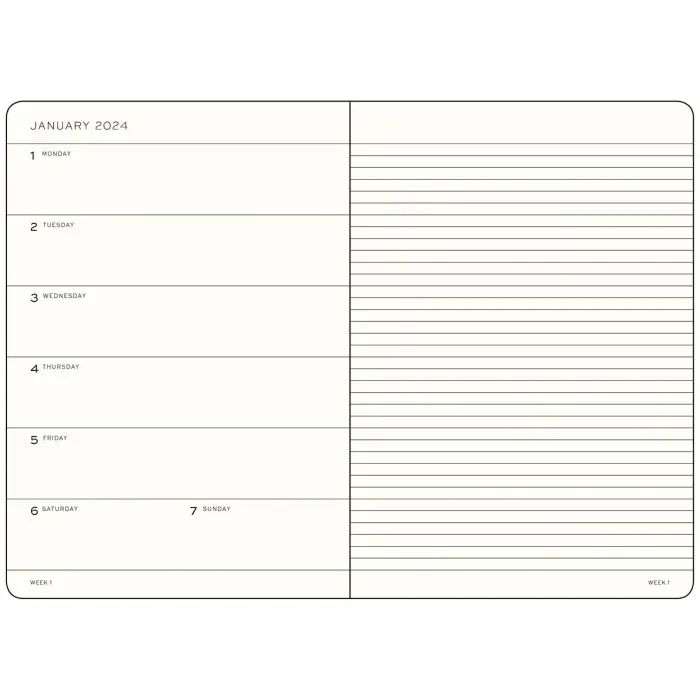 Leuchtturm1917 Vecka/notes A4+ Black 2024