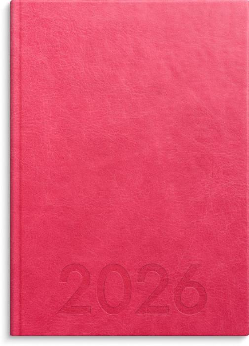 weekly A5 rosa konstläder 2026