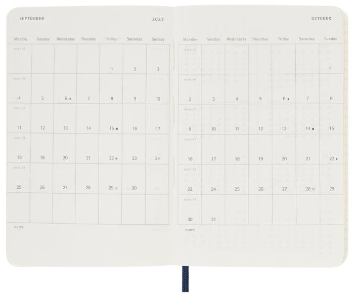 Moleskine Weekly Notebook Black soft pocket 2023