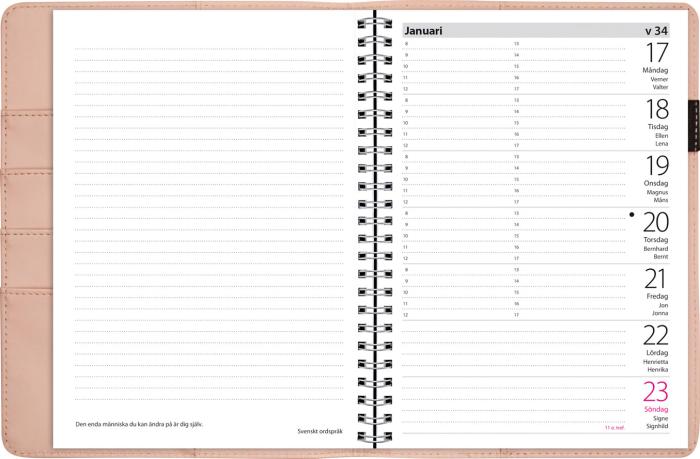 Burde Publishing AB Liten Veckokalender rosa konstläder Melfi 2021 - Kalenderkungen.se