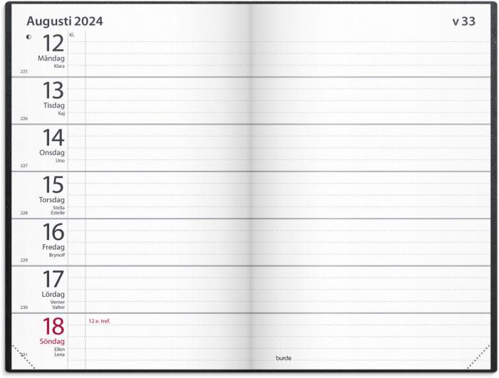 Fickagenda svart konstläder 2024