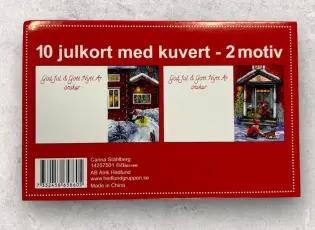 Julkort, enkla med kuvert 10-pack Tomte på förstukvist