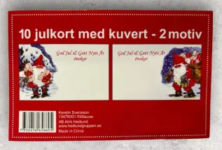 Julkort, enkla med kuvert 10-pack Tomte med säck