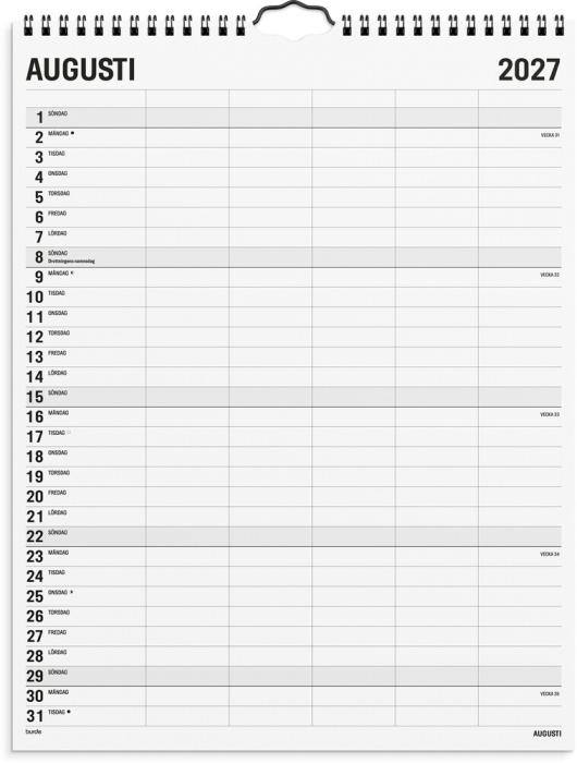 Familjekalender Black and White 2027