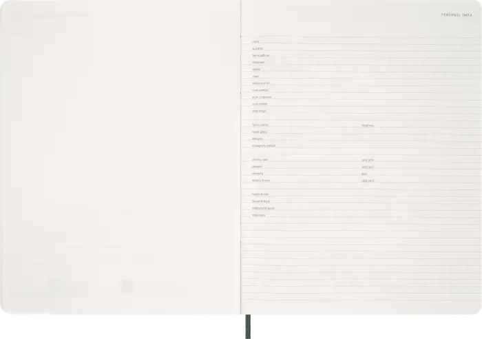 Moleskine Essential Planner Weekly Vertical XXL Myrtle Green 2027