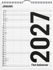 Familjekalender Black and White 2027