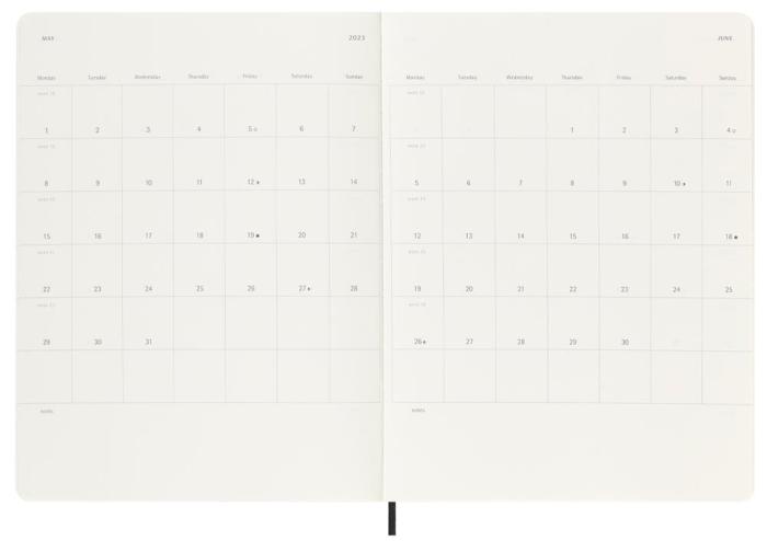 Moleskine Weekly notebook XL Soft Black 2023