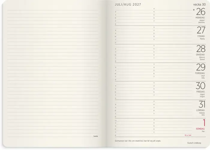 Kalender Stor Veckokalender Forma Deluxe svart 2027