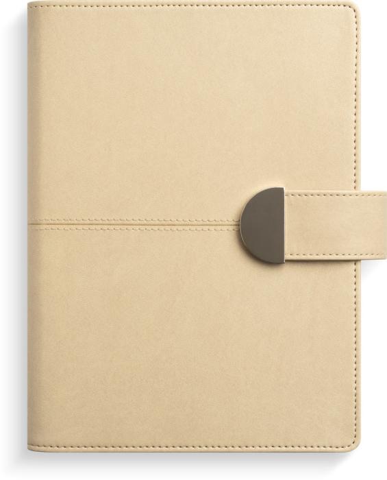 Dagbok, Beige konstläder Alba med slejf