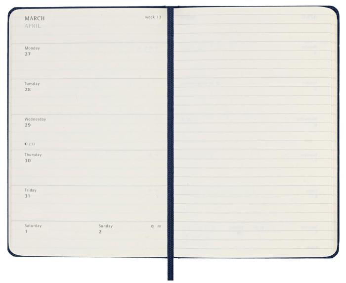 Moleskine Weekly Notebook Blue hard pocket 2023