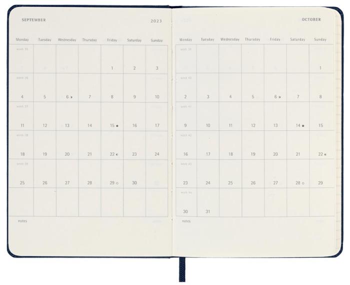 Moleskine Weekly Notebook Blue hard pocket 2023