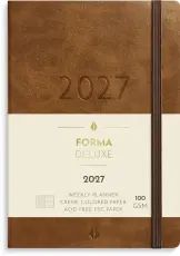Liten veckokalender Forma Deluxe brun 2027