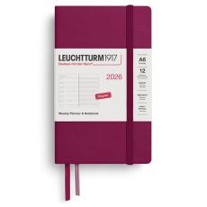 Leuchtturm1917 A6 vecka/notes Port Red 2026