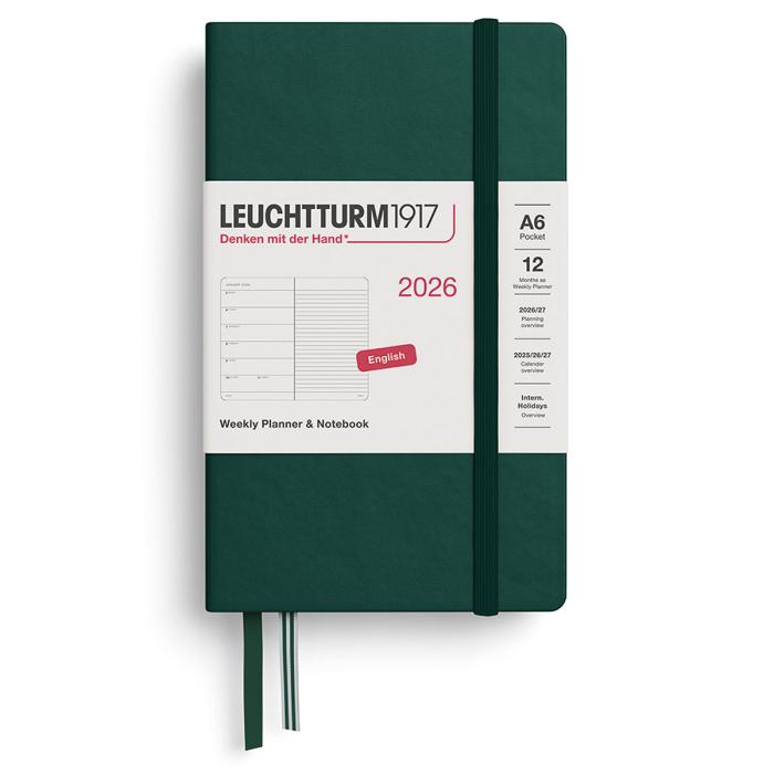 Kalender Leuchtturm1917 A6 vecka/notes Forest Green 2026