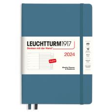 Leuchtturm1917 A5 vecka/notes Stone Blue 2024 