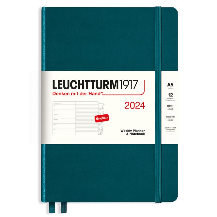 Leuchtturm1917 A5 vecka/notes Pacific Green 2024 