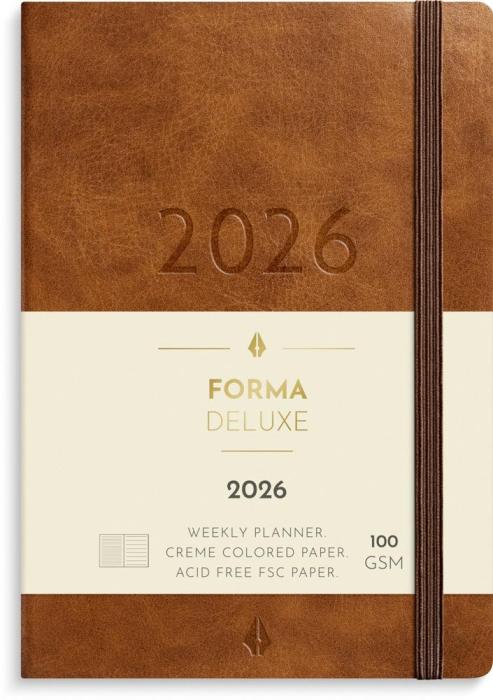 Liten veckokalender Forma Deluxe brun 2026