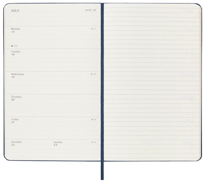 Moleskine Weekly Notebook Blue hard Large 2023