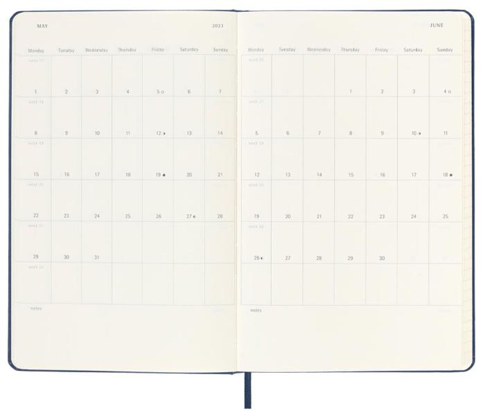 Moleskine Weekly Notebook Blue hard Large 2023