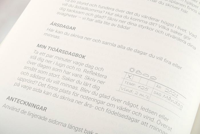 10-årsdagbok - Transparent Black