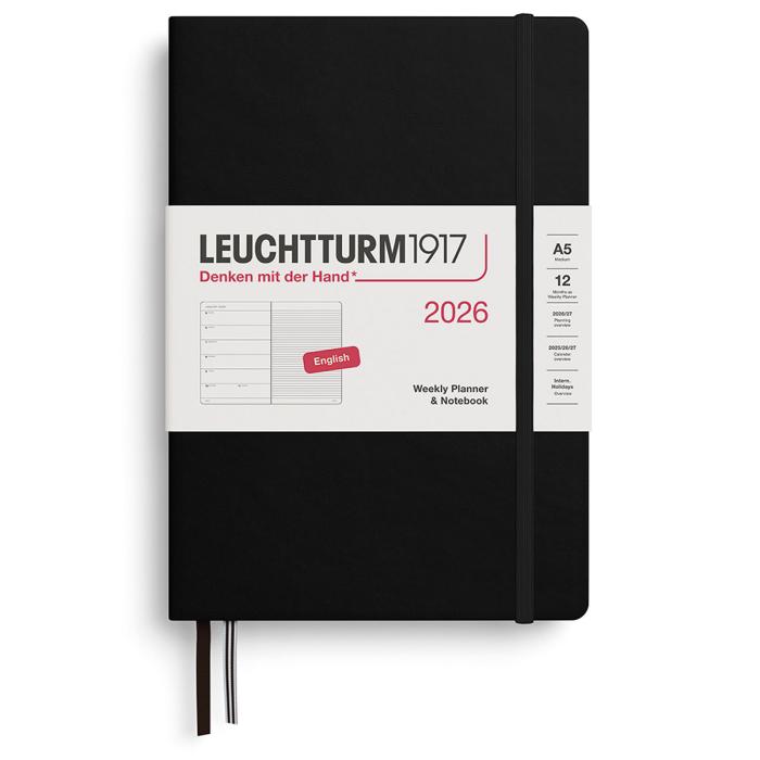 Kalender Leuchtturm1917 A5 vecka/notes Black 2026