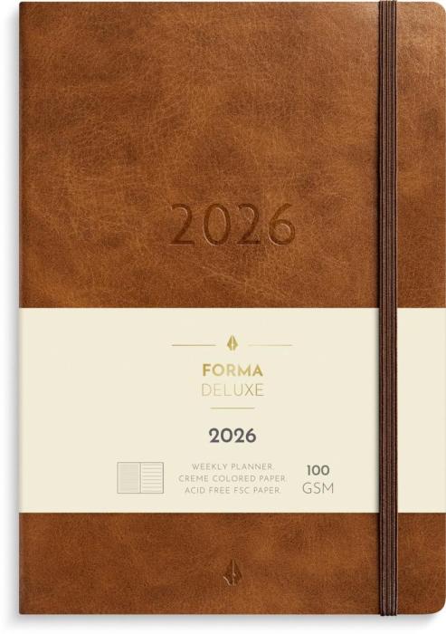 Stor Veckokalender Forma Deluxe brun 2026