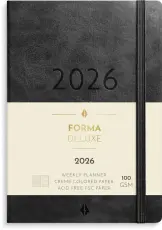 Liten veckokalender Forma Deluxe svart 2026
