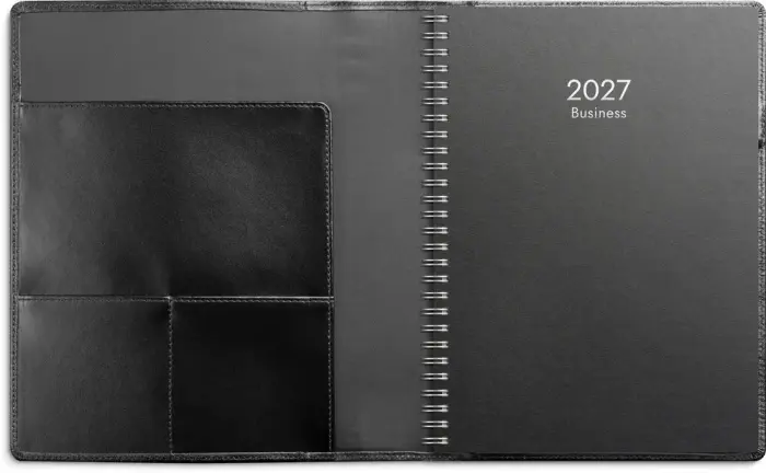 Kalender Business A5 svart skinn 2027