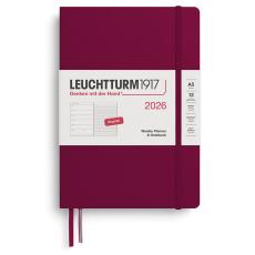 Leuchtturm1917 A5 vecka/notes Port Red 2026