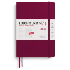 Kalender Leuchtturm1917 A5 vecka/notes Port Red 2026