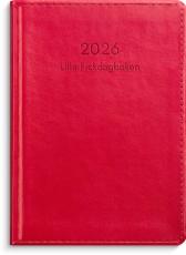 Lilla Fickdagboken rött konstläder 2026