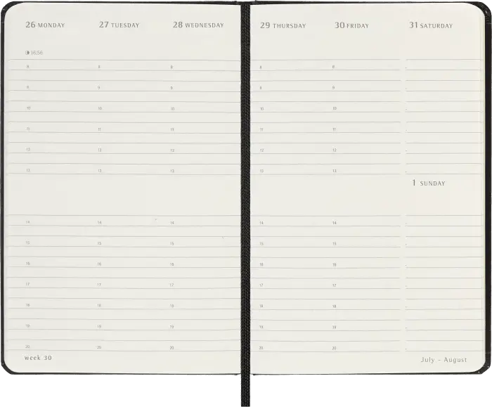 Kalender Moleskine Weekly Planner Vertical Svart hard pocket 2027