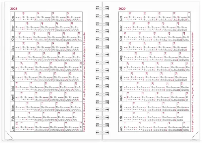 Kalender Weekly A6 4i1 2027