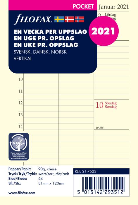 Filofax Dagbok Pocket vertikal 2021
