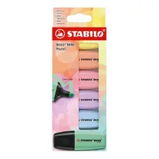 &Ouml;verstrykningspenna Stabilo Boss Mini Pastell 6-pack