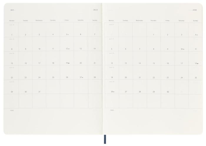 Moleskine Weekly notebook XL Soft Blue 2023