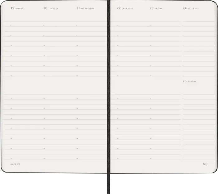 Kalender Moleskine Weekly Planner Vertical Svart hard large 2027