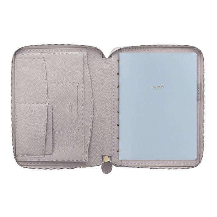 Classic Stitch Zip Folio Grå