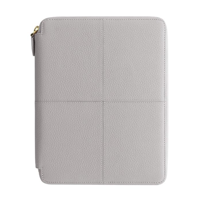Classic Stitch Zip Folio Grå