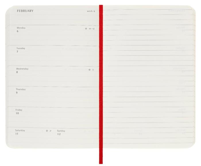 Moleskine Weekly Notebook Red soft pocket 2023