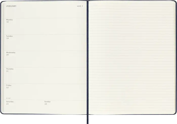 Kalender Moleskine Weekly Notebook Blue hard XL 2027