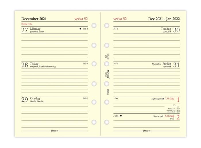 Filofax dagbok Pocket 2022 V/U