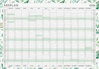Kalender Årsplanering whiteboard 2026