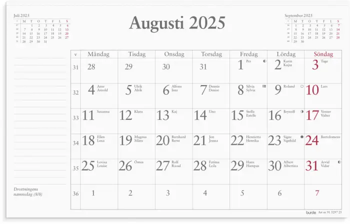 Kalender Månadsblock 240x152 mm 2025