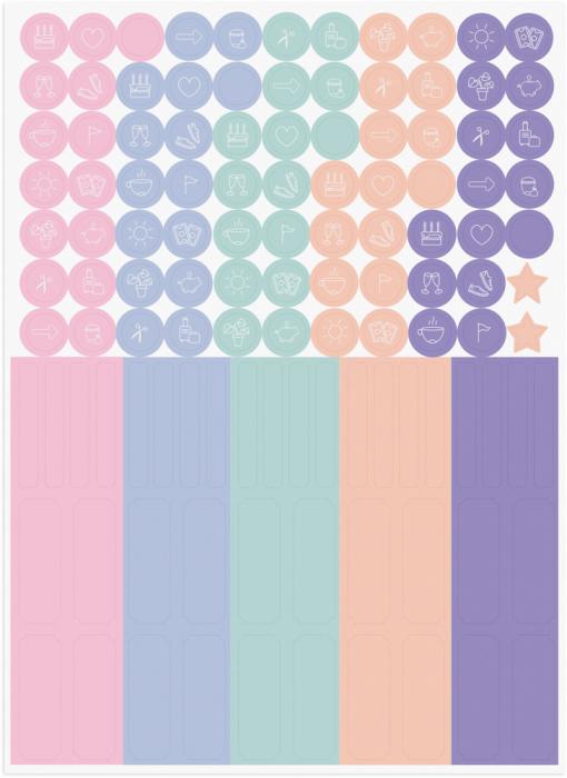 Väggkalender Pastell stickers 2026