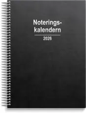 Kalender 2026 Noteringskalendern svart konstläder