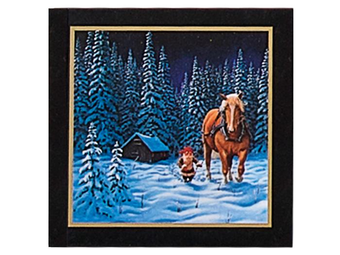 Julkort 10-pack med kuvert Tomte och draghäst
