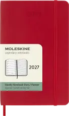 Kalender Moleskine Weekly Notebook Red soft pocket 2027