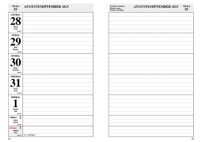 Lärarkalender förskola 2023-2024